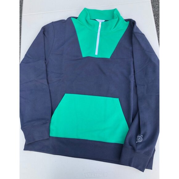 *NEW* Peloton Terry 1/2 Zip Sweatshirt Blue And Green RARE Colorway Men's XL - Picture 3 of 10